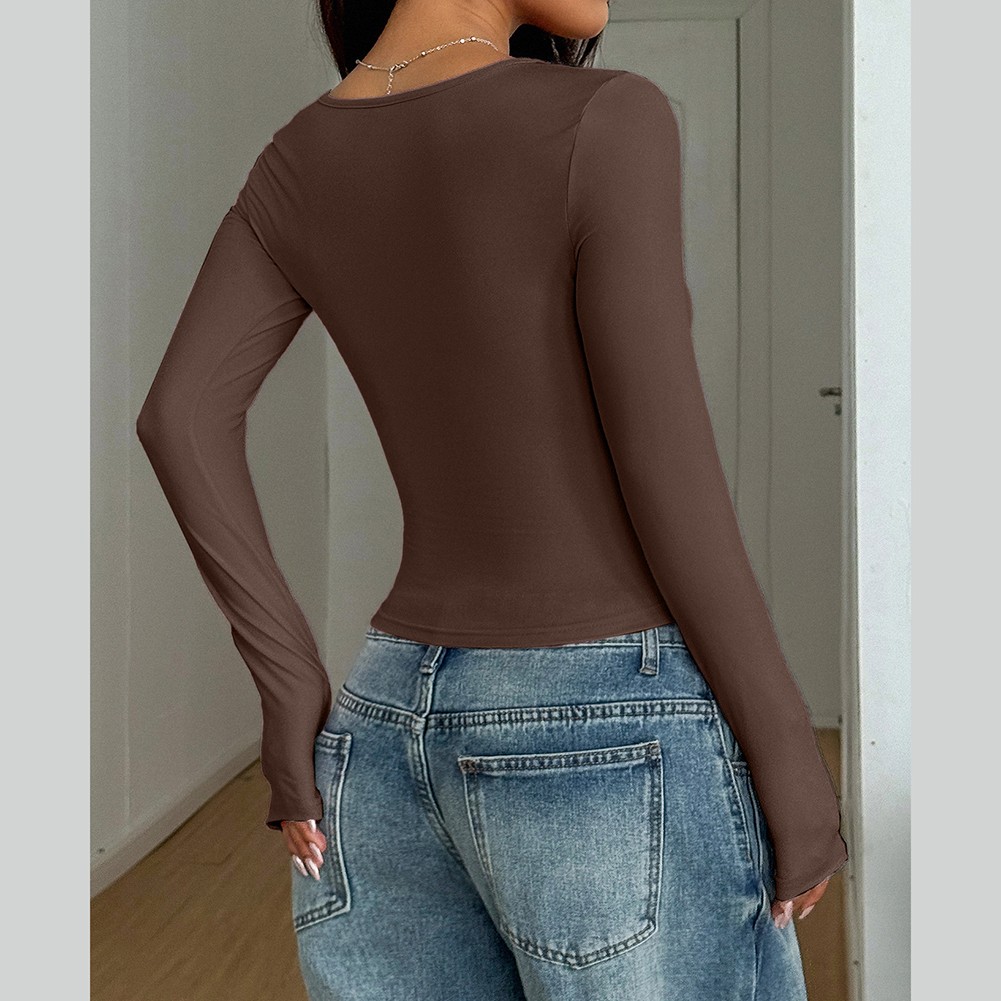 Long-sleeved T-shirt Breathable Fabric Fashion Style Medium Elasticity - Picture 18 of 40