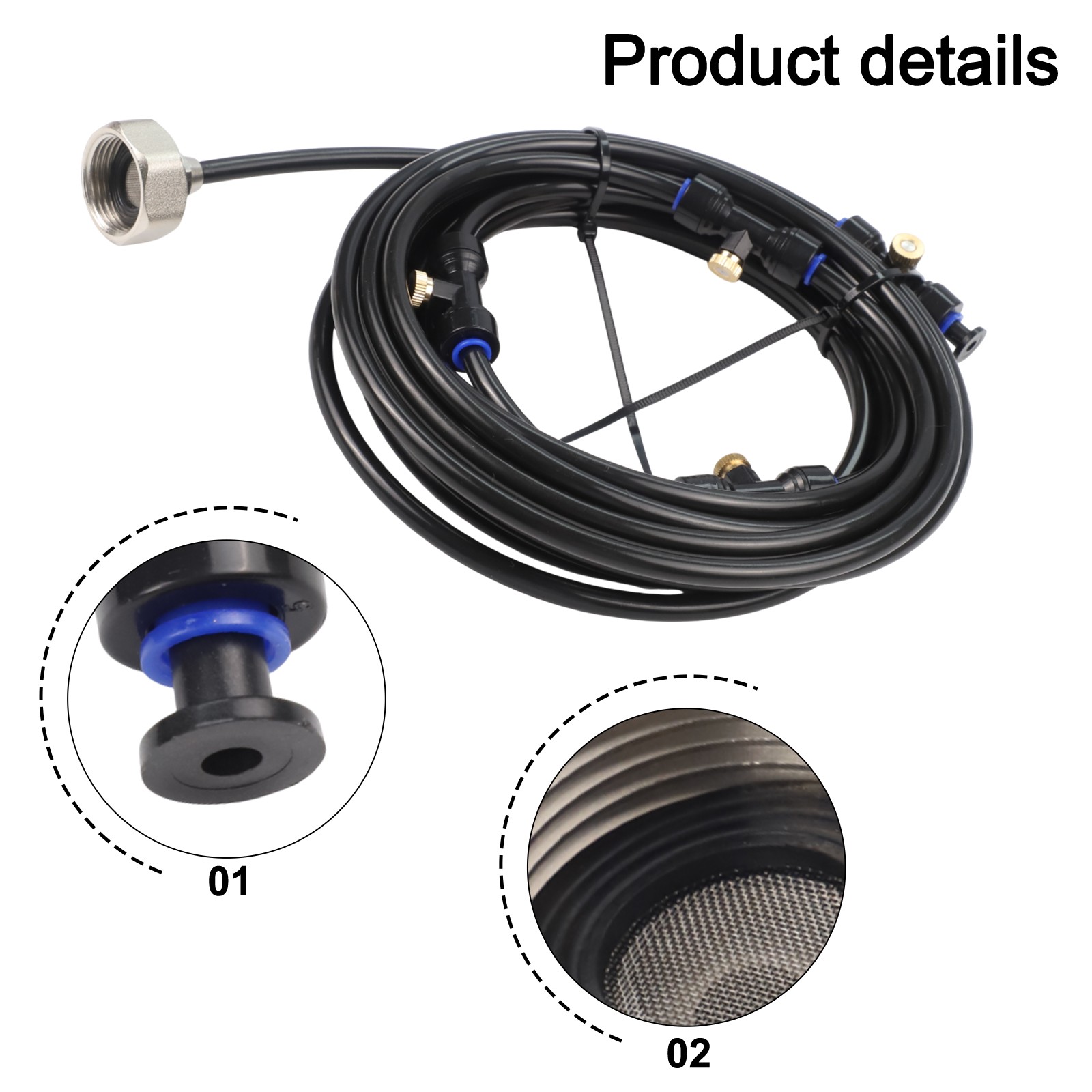 Misting Watering System for Outdoor Fun 20FT and 50FT with Brass Nozzles - Picture 13 of 28