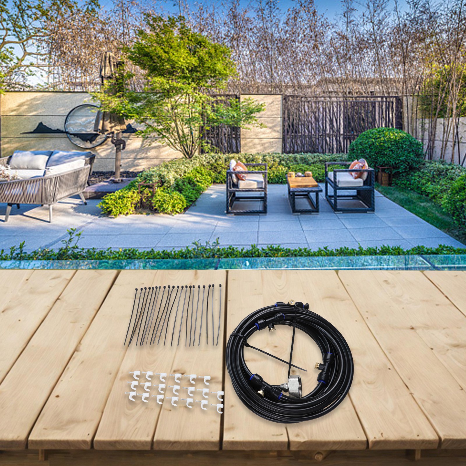 Misting Watering System for Outdoor Fun 20FT and 50FT with Brass Nozzles - Picture 18 of 28