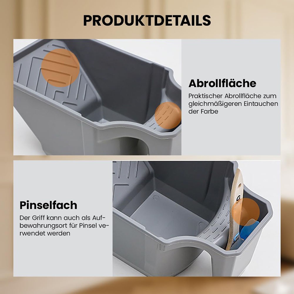 Comfort Grip Tray Ergonomische Farbwanne Tiefbrunnen Design Integrierter Pinselh - Bild 18 von 25