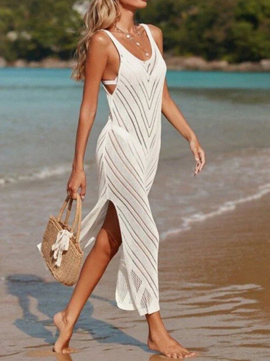 Women's Summer Maxi Dress Featuring Lace CutOut Design and Long Length - Picture 27 of 47
