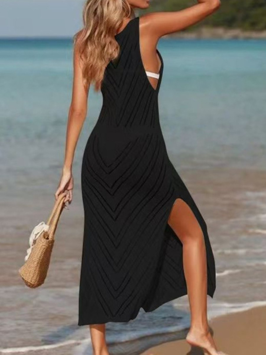 Backless Design Lace Cut-Out Daily Wear High Waist Holiday Outfit Long Length - Picture 40 of 47