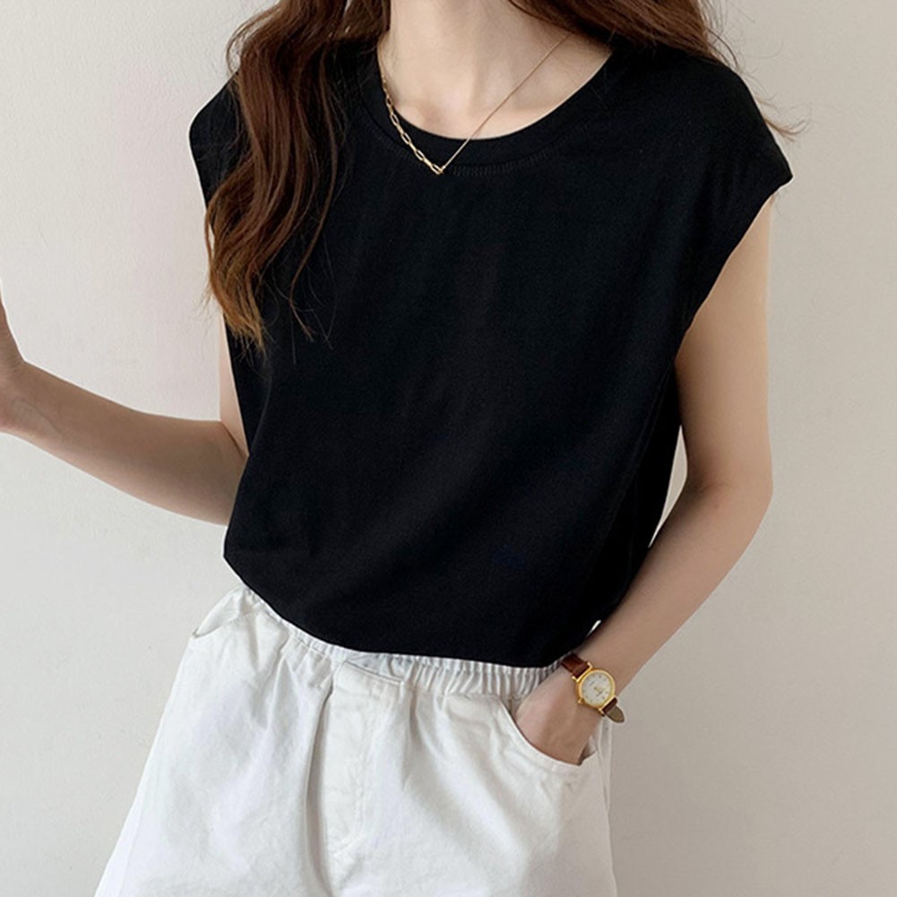Solid Color Loose Sleeveless TShirts for Women Summer Casual Tops for Holidays - Picture 26 of 44