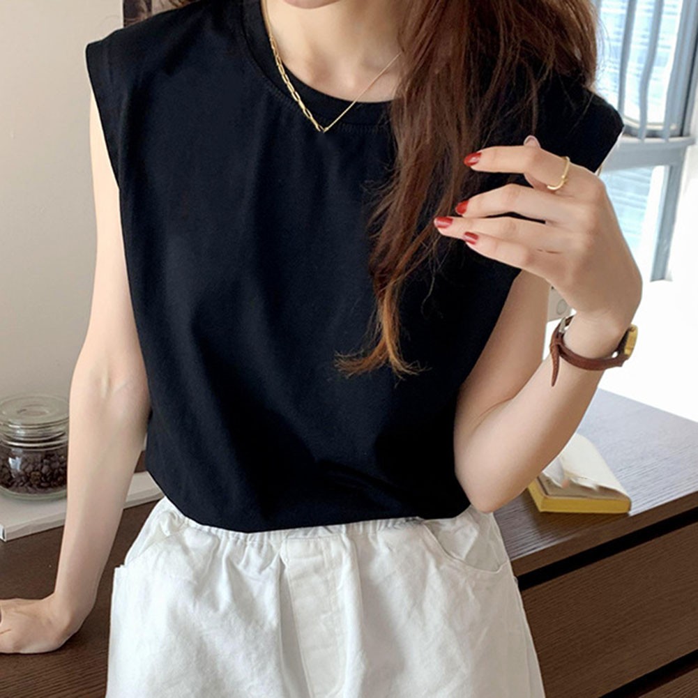 Solid Color Loose Sleeveless TShirts for Women Summer Casual Tops for Holidays - Picture 28 of 44