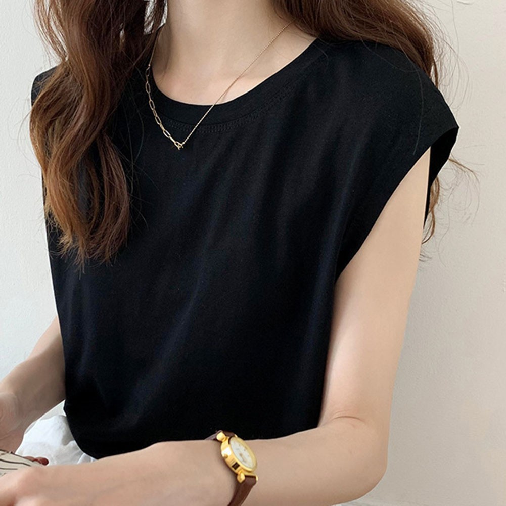Solid Color Loose Sleeveless TShirts for Women Summer Casual Tops for Holidays - Picture 27 of 44