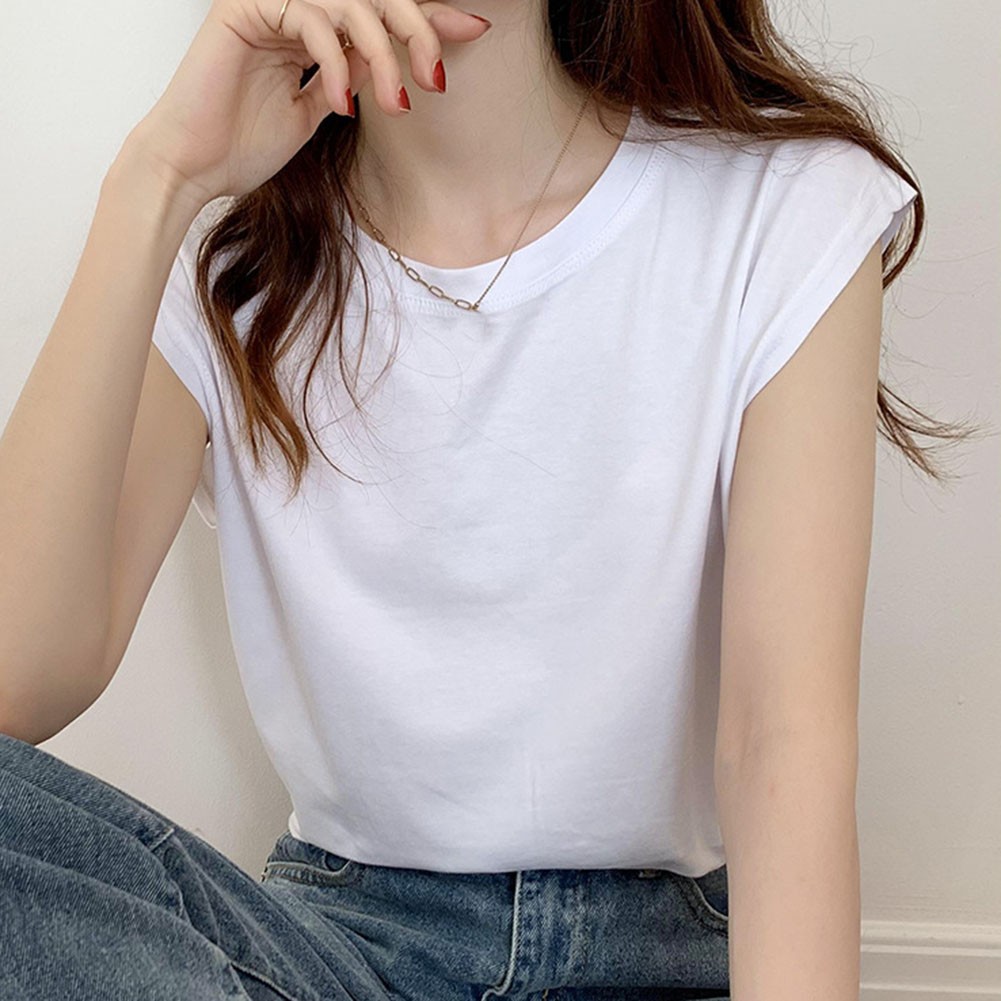 Solid Color Loose Sleeveless TShirts for Women Summer Casual Tops for Holidays - Picture 33 of 44