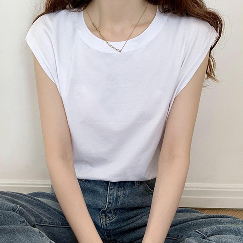 Solid Color Loose Sleeveless TShirts for Women Summer Casual Tops for Holidays - Picture 39 of 44