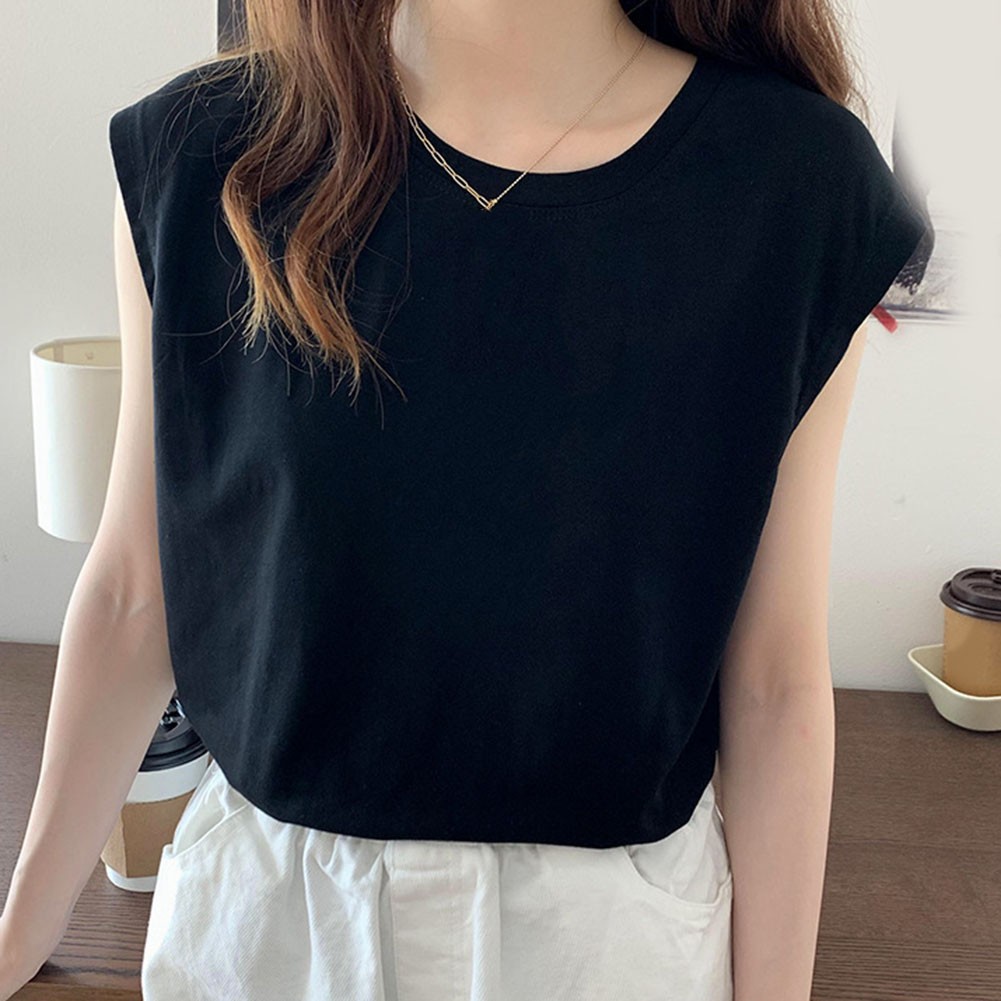 Solid Color Loose Sleeveless TShirts for Women Summer Casual Tops for Holidays - Picture 29 of 44