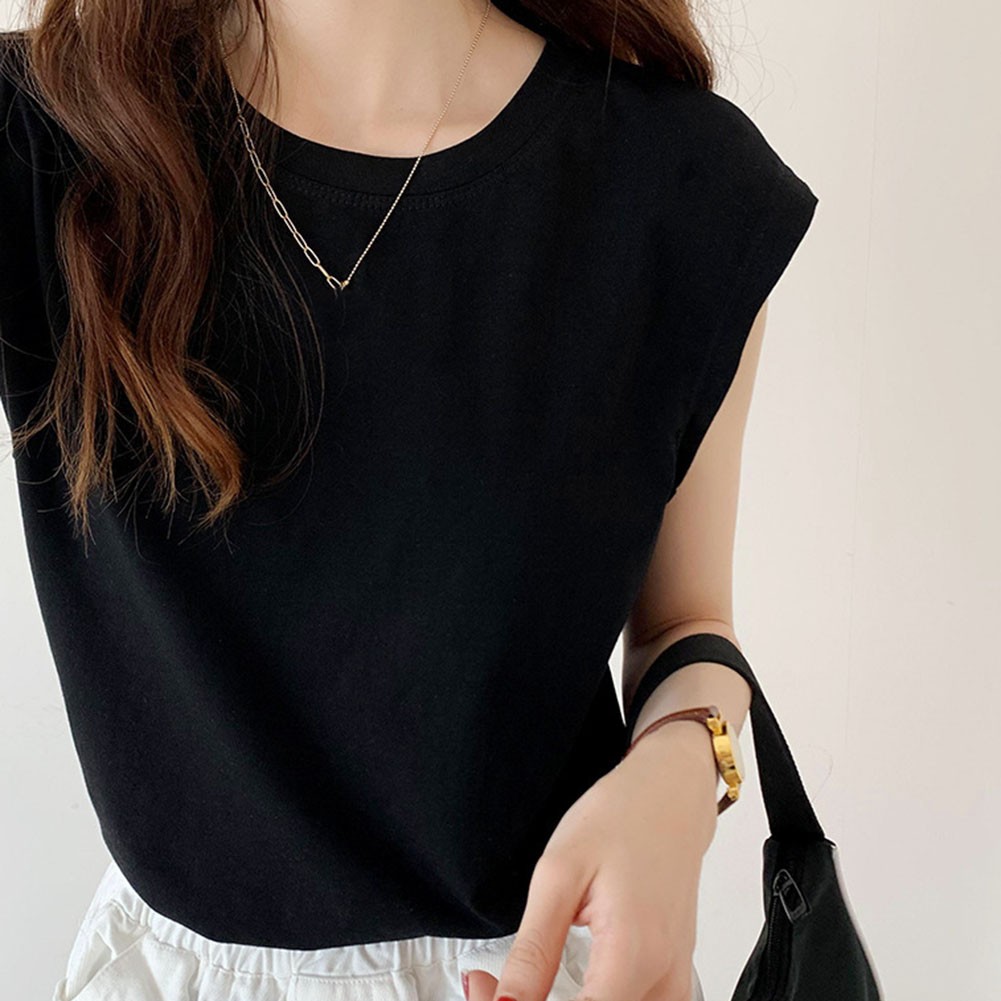 Solid Color Loose Sleeveless TShirts for Women Summer Casual Tops for Holidays - Picture 24 of 44