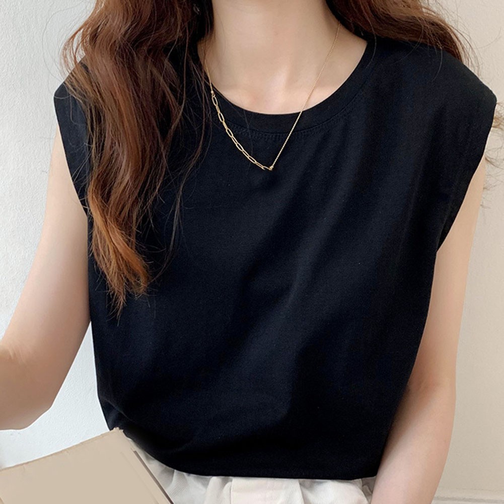 Solid Color Loose Sleeveless TShirts for Women Summer Casual Tops for Holidays - Picture 23 of 44