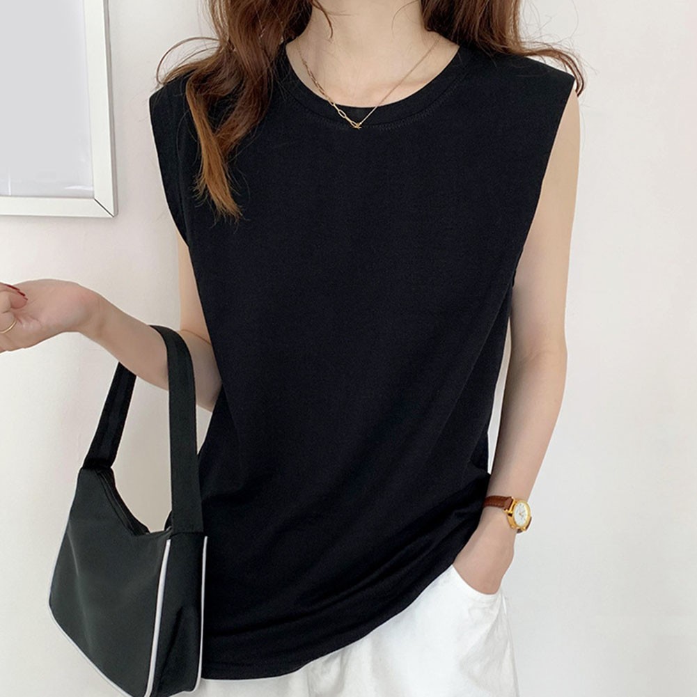 Solid Color Loose Sleeveless TShirts for Women Summer Casual Tops for Holidays - Picture 25 of 44
