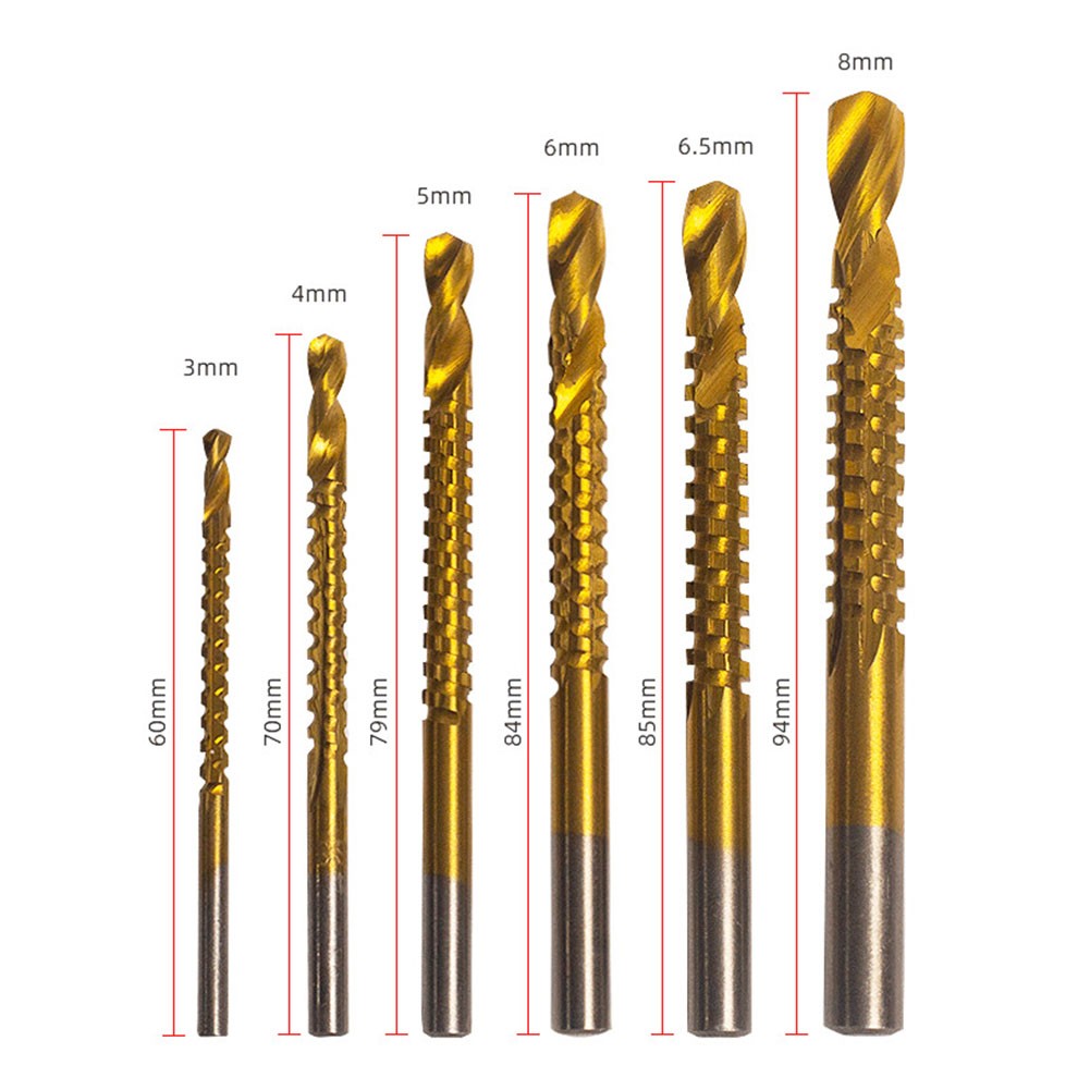 Multi Purpose HSS Drill Bits Set for Wood Metal Plastic with 6 Size Options