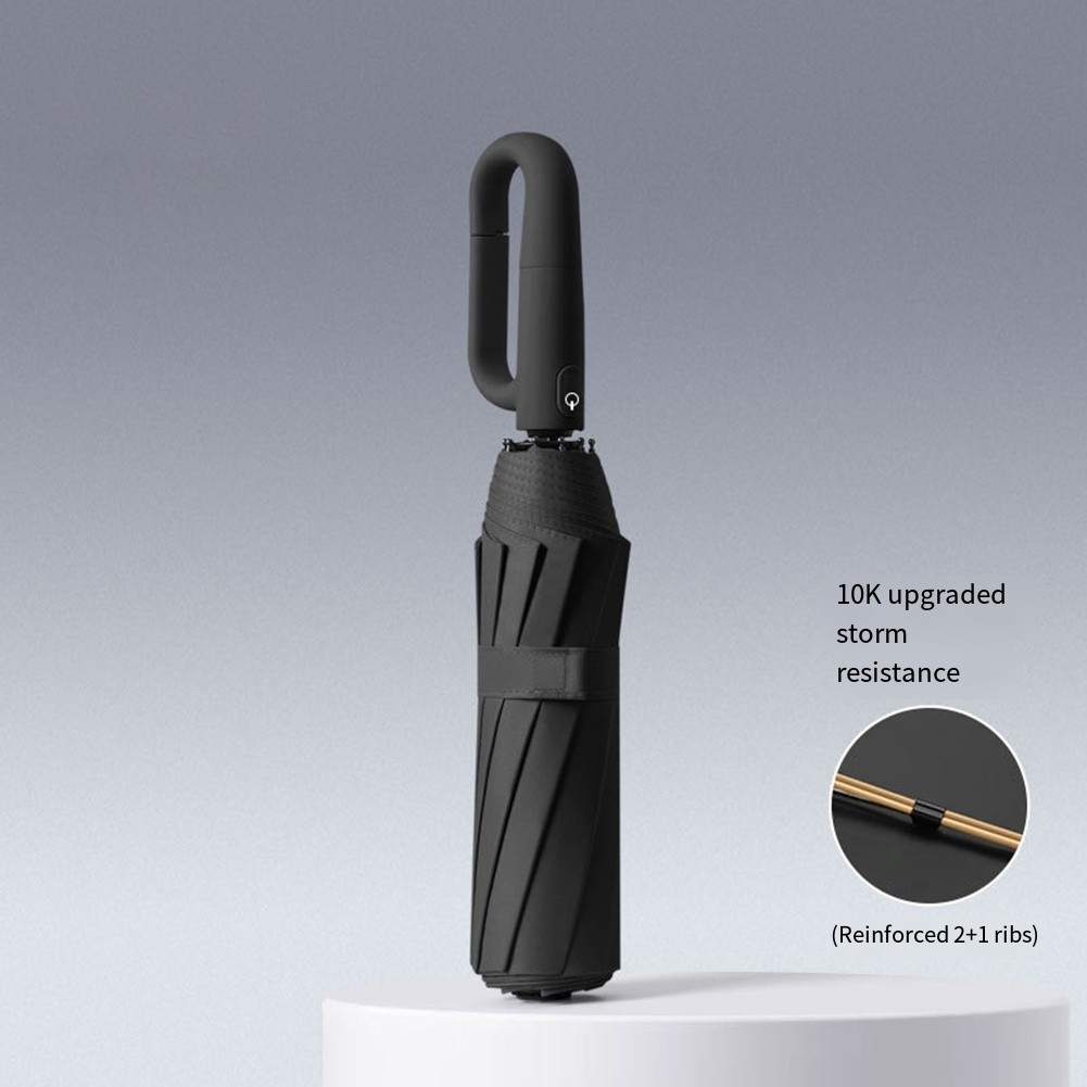 Automatic Open Close Umbrella with 10 Strong Ribs and a Hands Hook Handle