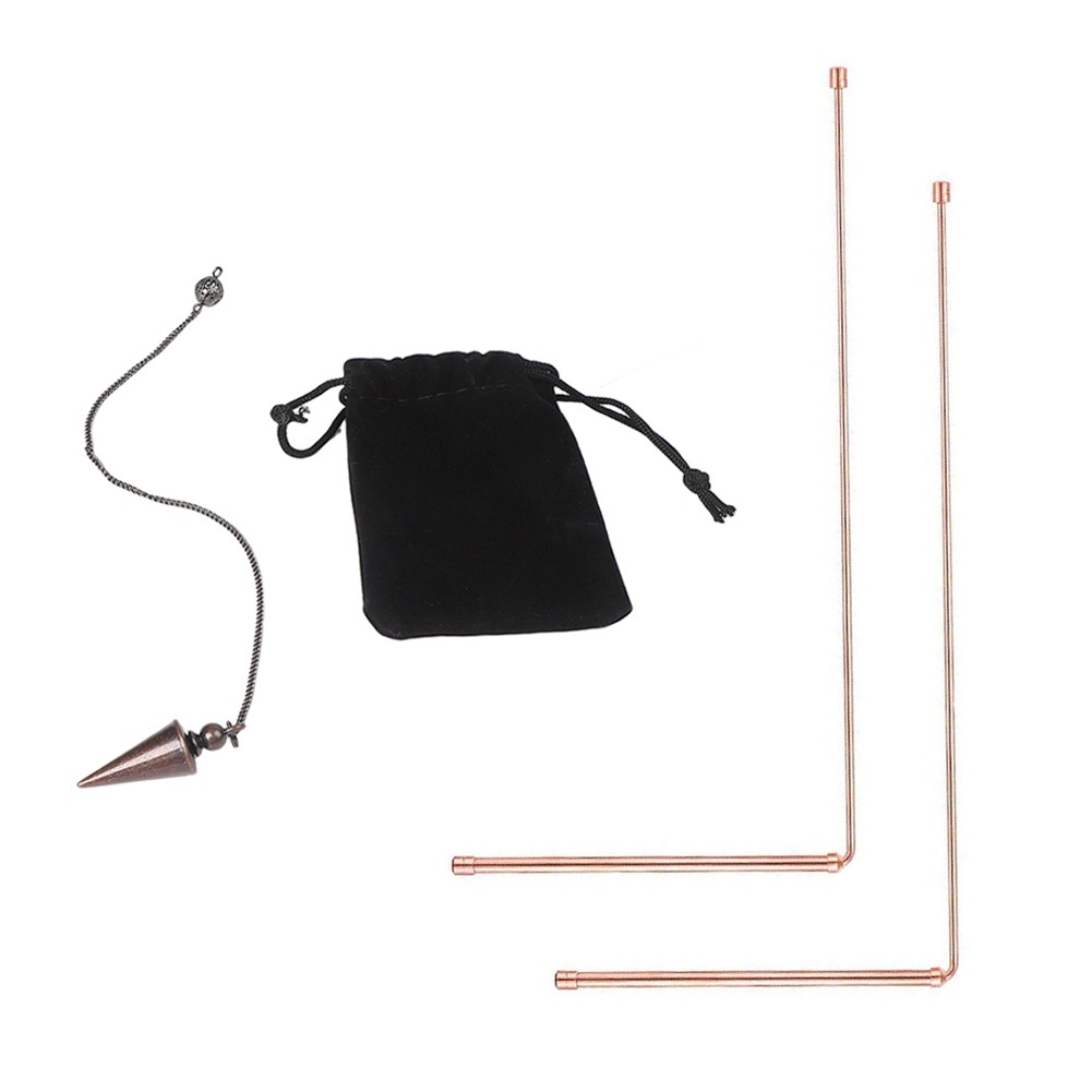Copper Detector Rods Set with Pendulum for Gold Mineral and Water Searches