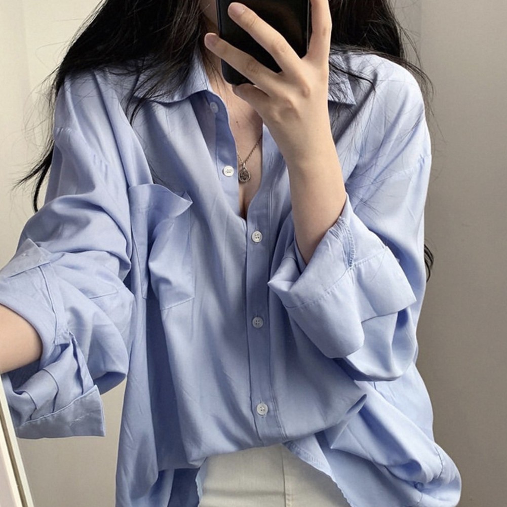 Locker sitzendes Hemd Langarmshirt nagelneu Zustand Flip Kragen Design - Picture 13 of 42