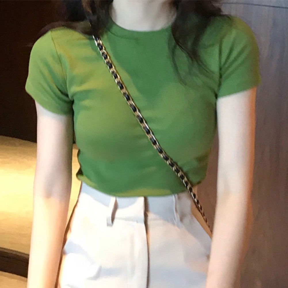 Summer Slim Fit Short Sleeve T Shirt for Women Perfect for Daily Fashion - Picture 13 of 16