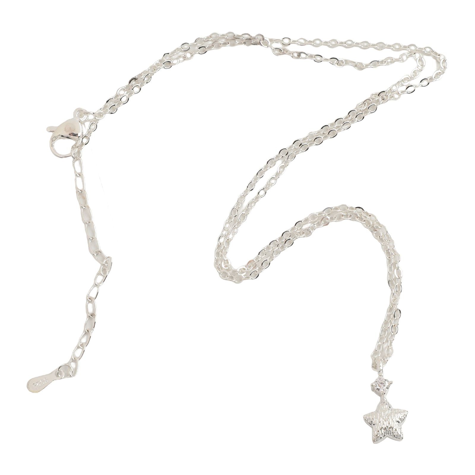 Stylish Brushed Star Zircon Necklace with Copper Material for Durability - Picture 21 of 25