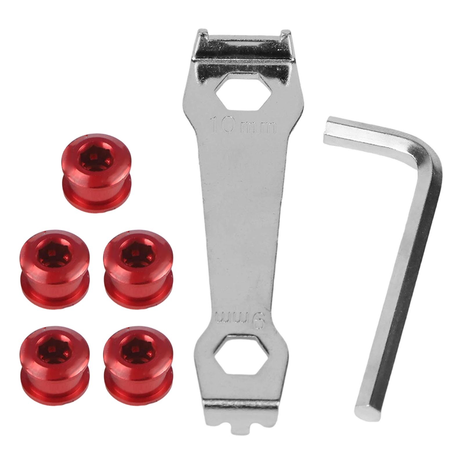 Bike Single Chainwheel Bolt Set with Mounting Tools for DIY Bicycle Projects