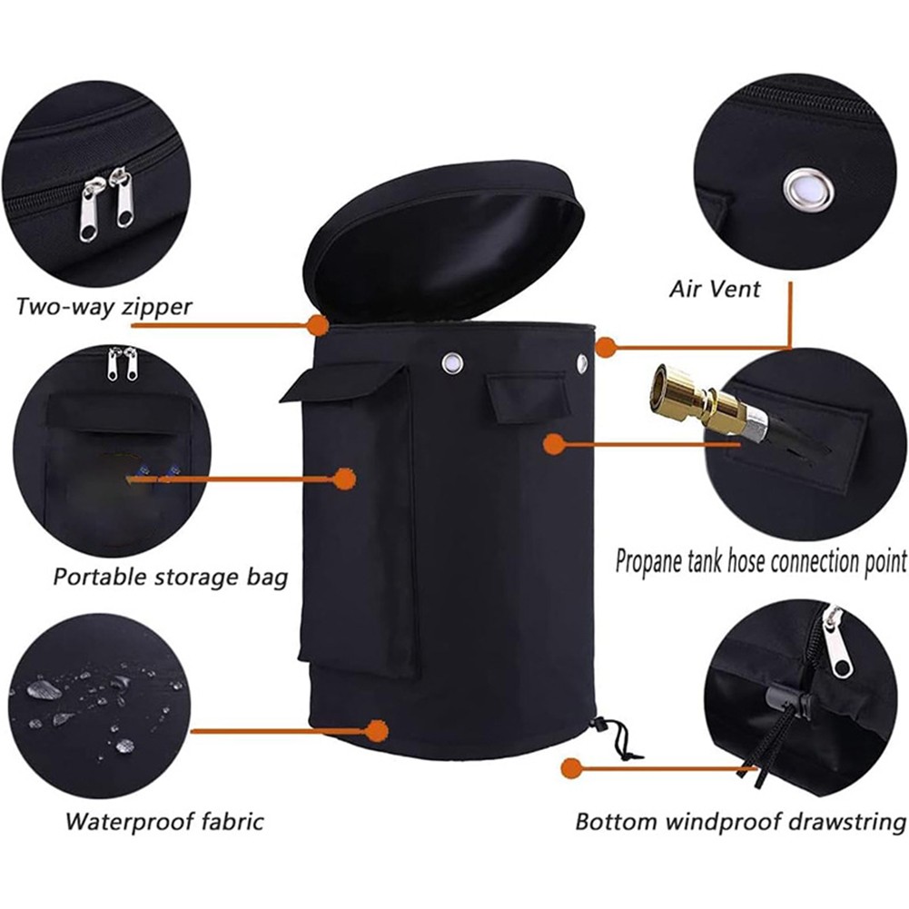 Outdoor Propane Gas Tank Cover with Storage Bag Compatible with 5kg or 11kg - Picture 18 of 18