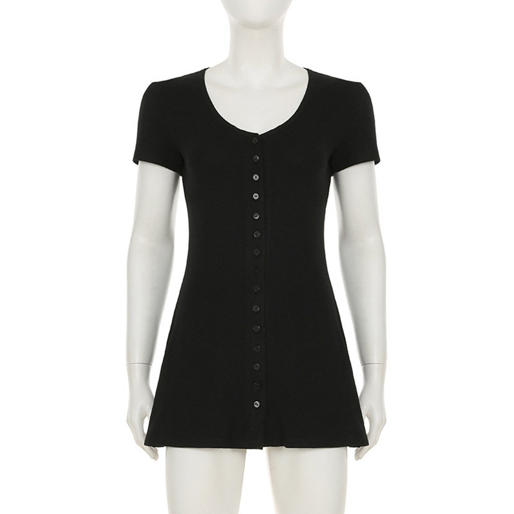 Women's V Neck Dress with Button Front A Line Slim Fit for Stylish Summers - Picture 46 of 66