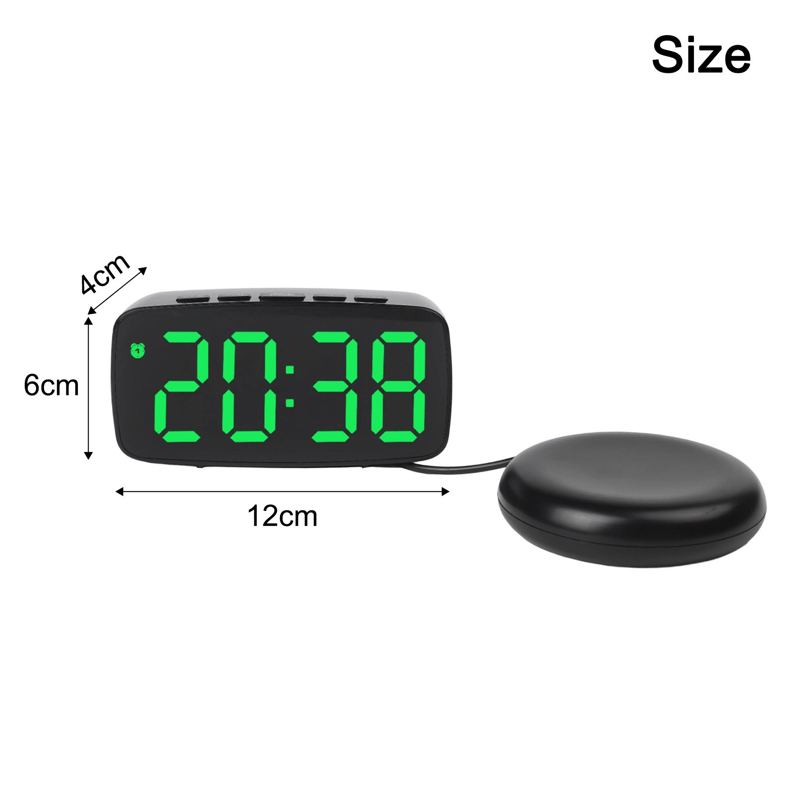 Smart Alarm Clock with Green LED Display Vibration Feature and USB Charging