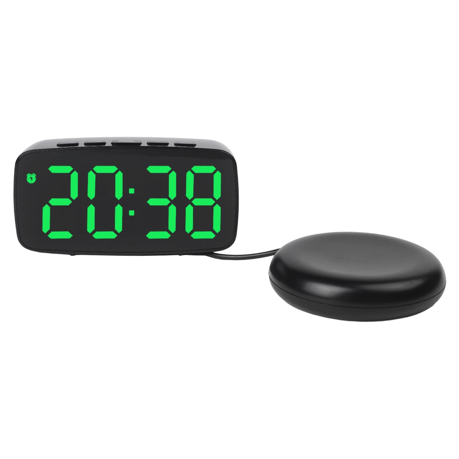 Smart Alarm Clock with Green LED Display Vibration Feature and USB Charging