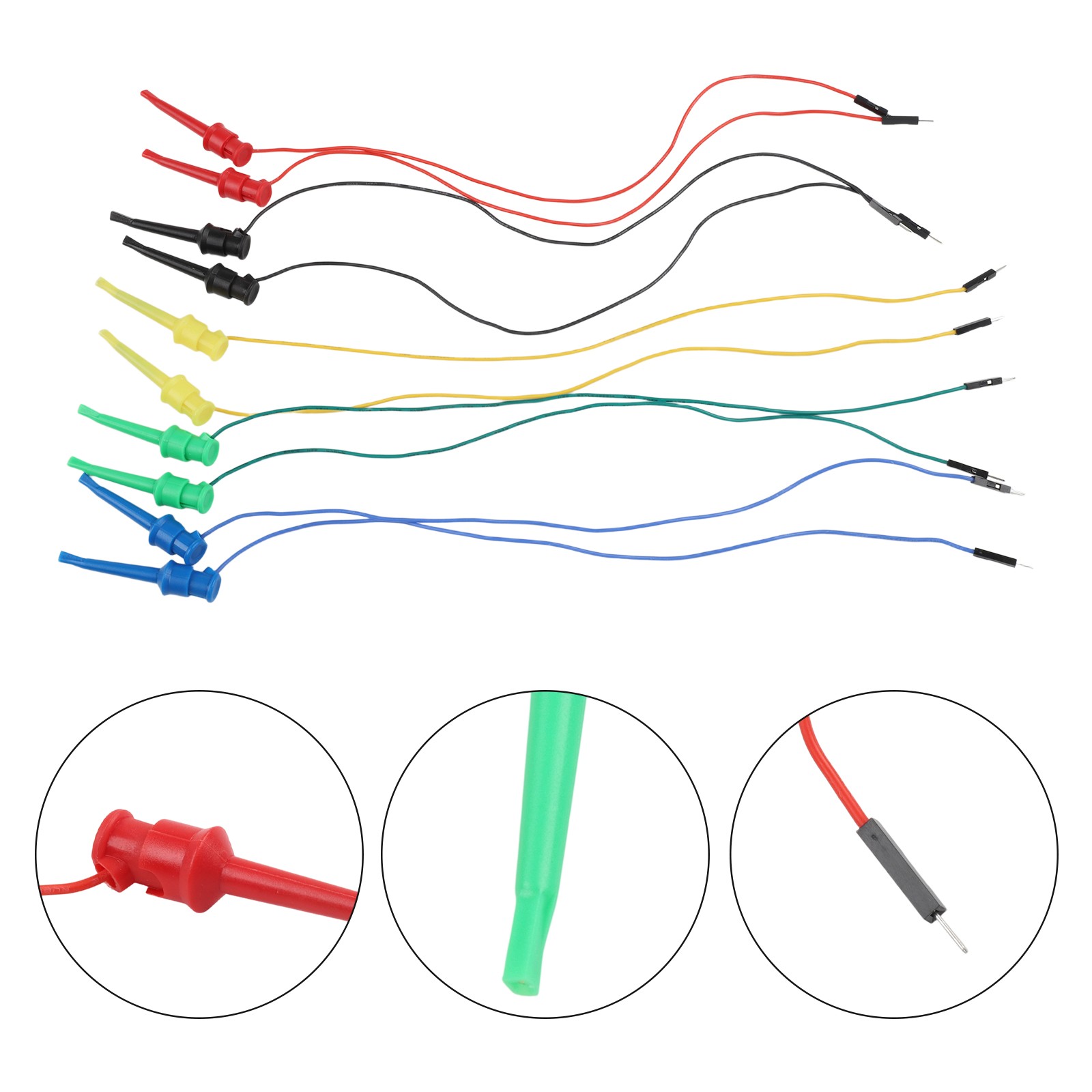5 Piece Test Hook Clips Set with Silicone Leads for Easy Identification