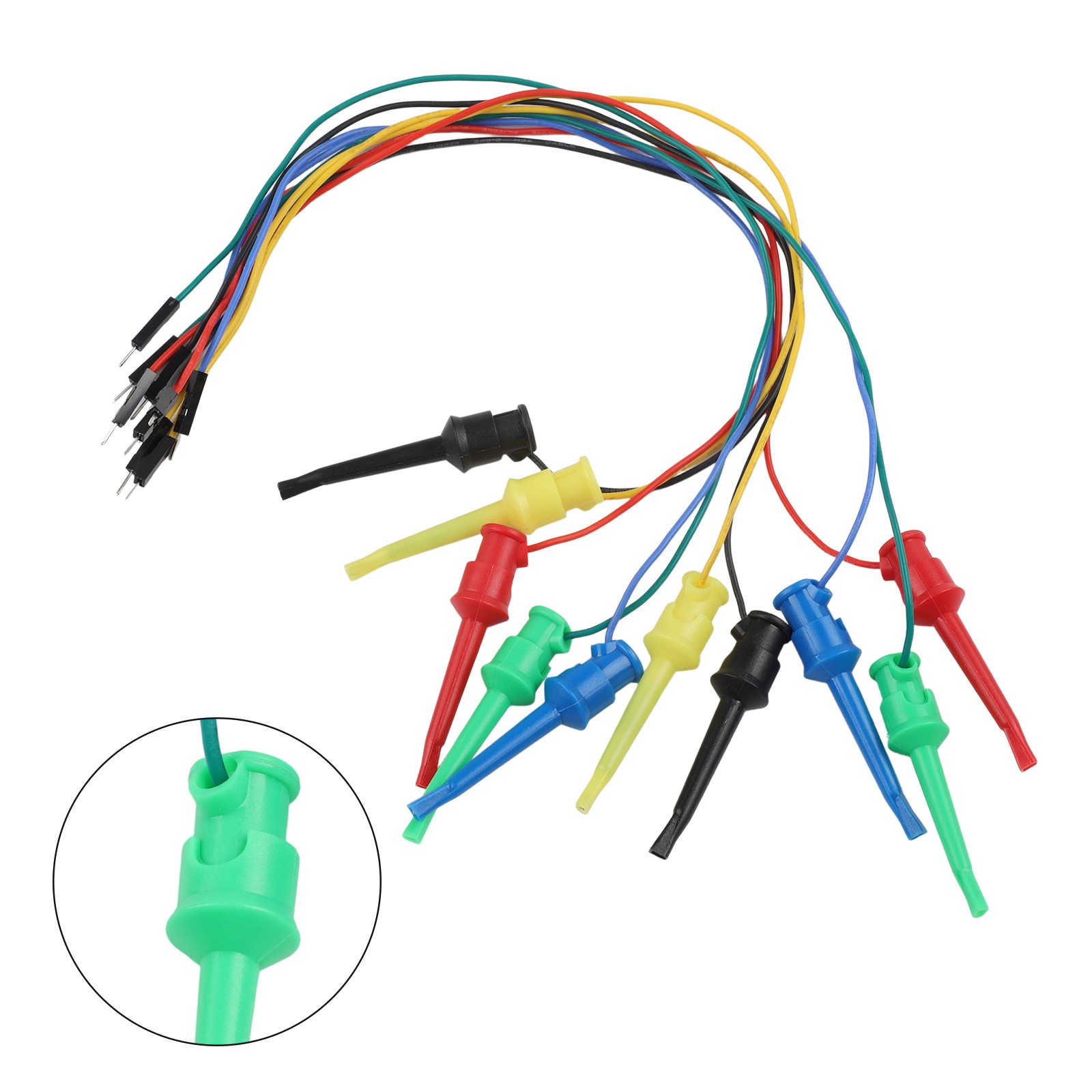5 Piece Test Hook Clips Set with Silicone Leads for Easy Identification