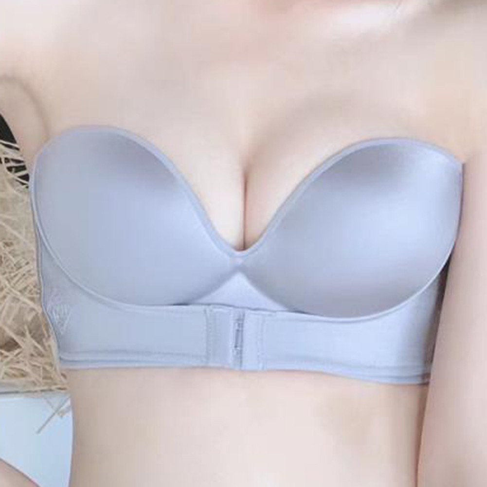 Strapless For Women's Bra Non Slip Invisible Design Comfortable Gathered Style - Picture 13 of 20