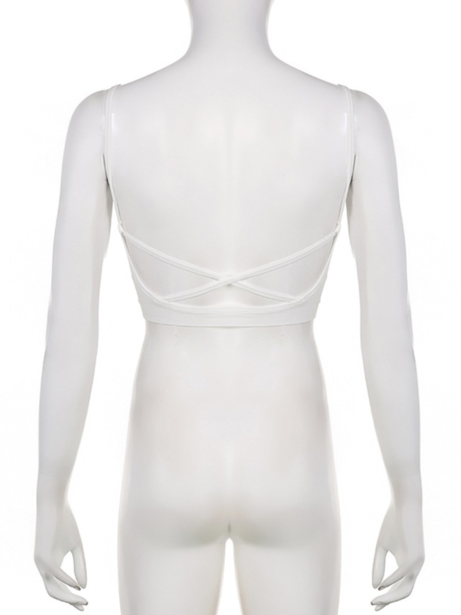 Cropped Tank Backless Vest Summer Fashion Adjustable Straps Daily Casual Top - Picture 28 of 44