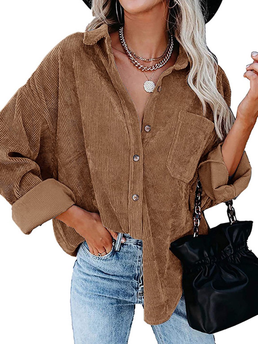 Loose Casual Shirt Spring Autumn Shirt Suitable For Autumn Polyester Shirt - Picture 70 of 72
