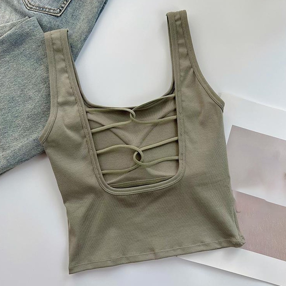 Solid Color Women's Vest with Wide Shoulder Design Ideal for Yoga and Cycling - Picture 9 of 14