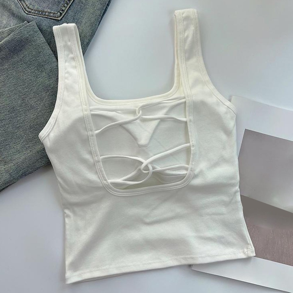 Solid Color Women's Vest with Wide Shoulder Design Ideal for Yoga and Cycling - Picture 14 of 14