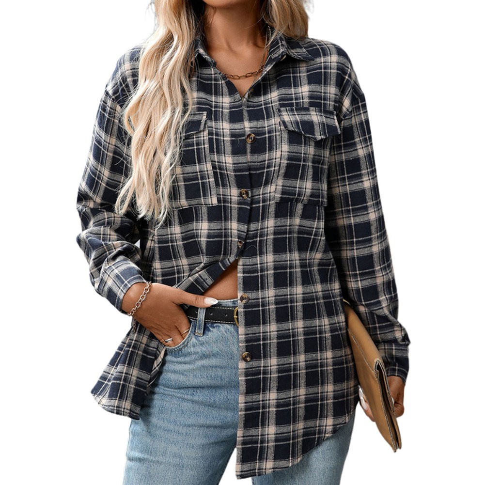 Casual Women Shirt Comfortable Fit Lapel Design Polyester Fabric Retro Look - Picture 83 of 176