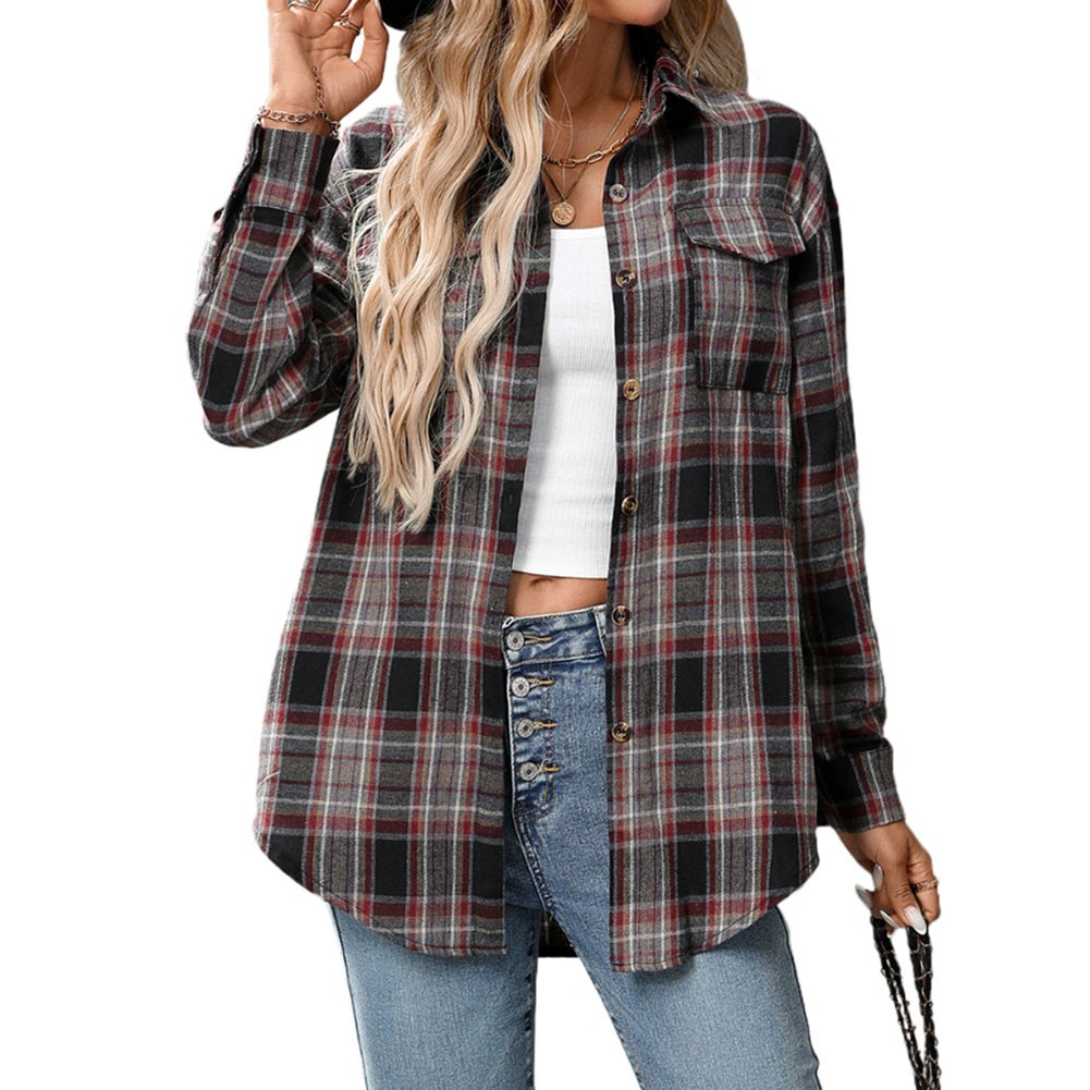 Casual Women Shirt Comfortable Fit Lapel Design Polyester Fabric Retro Look - Picture 143 of 176