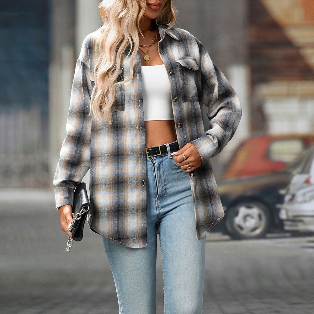 Casual Women Shirt Comfortable Fit Lapel Design Polyester Fabric Retro Look - Picture 140 of 176