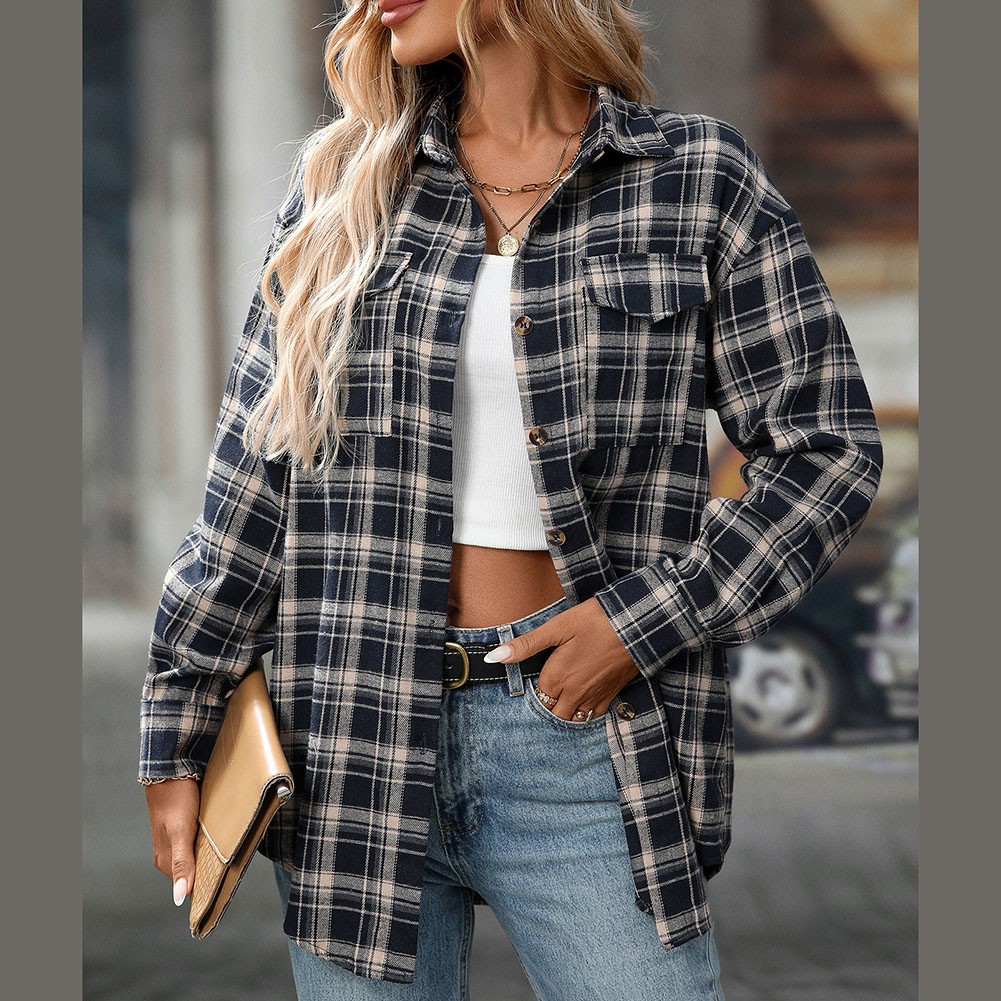 Casual Women Shirt Comfortable Fit Lapel Design Polyester Fabric Retro Look - Picture 88 of 176