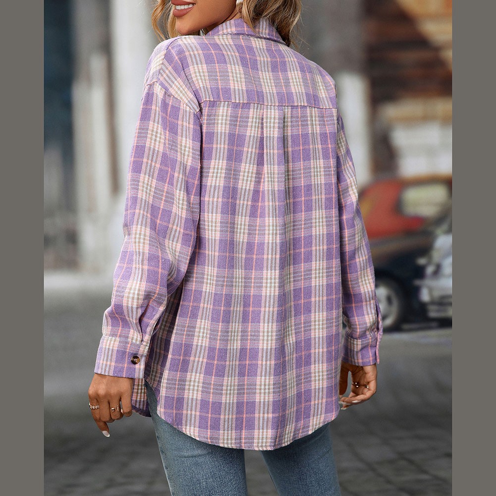 Casual Women Shirt Comfortable Fit Lapel Design Polyester Fabric Retro Look - Picture 69 of 176