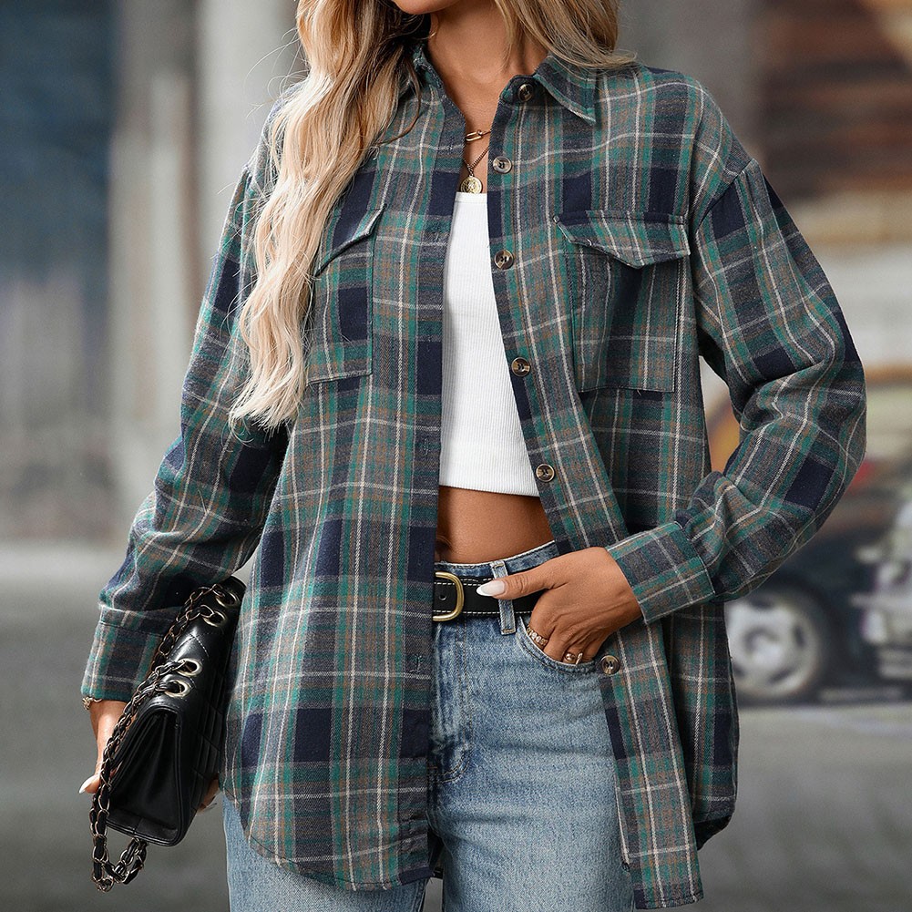 Casual Women Shirt Classic Outerwear Lapel Design Polyester Fabric Retro Look - Picture 17 of 62