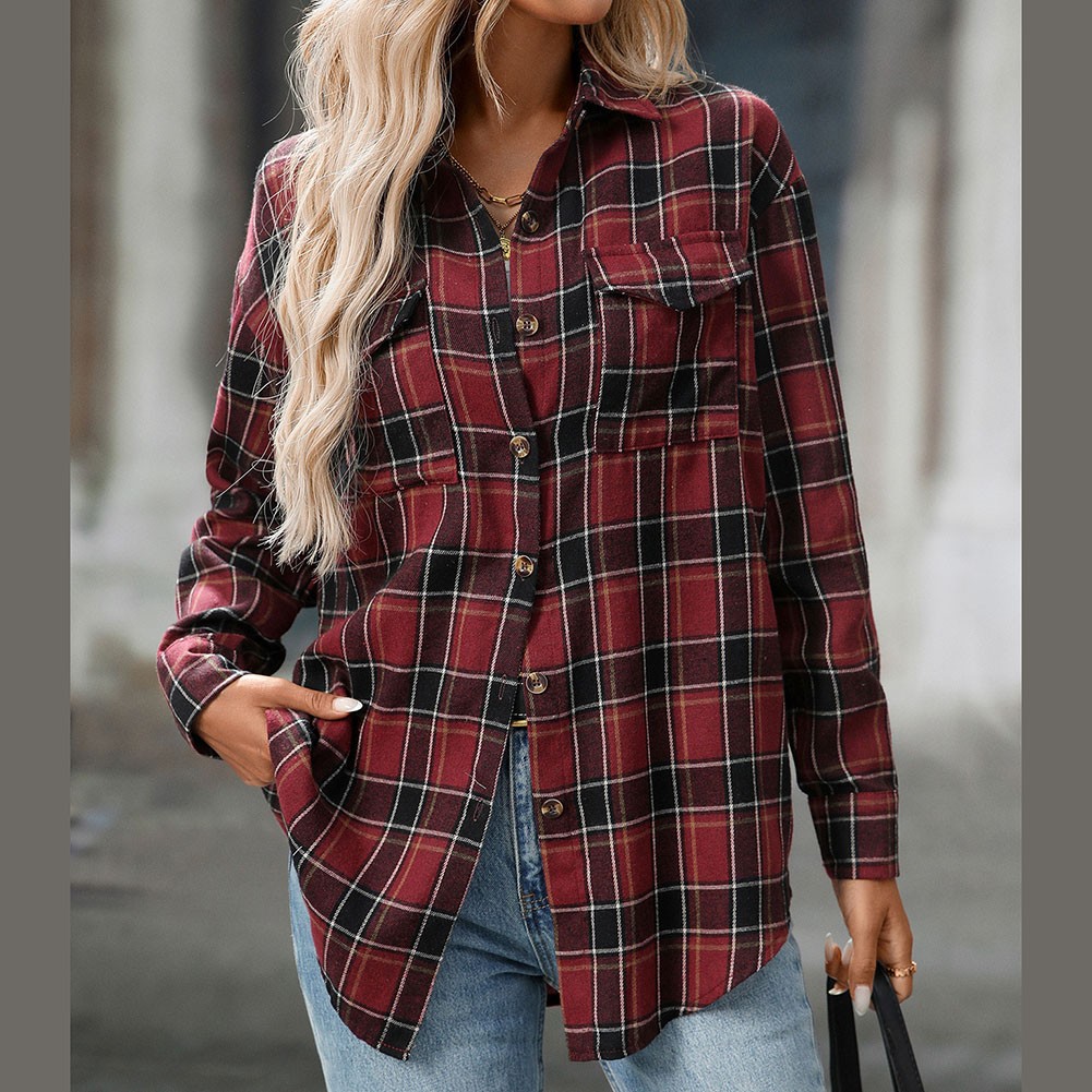 Casual Women Shirt Comfortable Fit Lapel Design Polyester Fabric Retro Look - Picture 46 of 176
