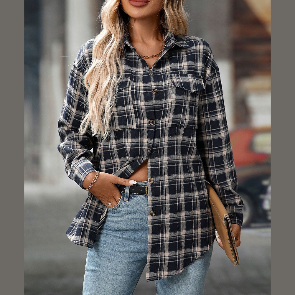 Casual Women Shirt Comfortable Fit Lapel Design Polyester Fabric Retro Look - Picture 92 of 176