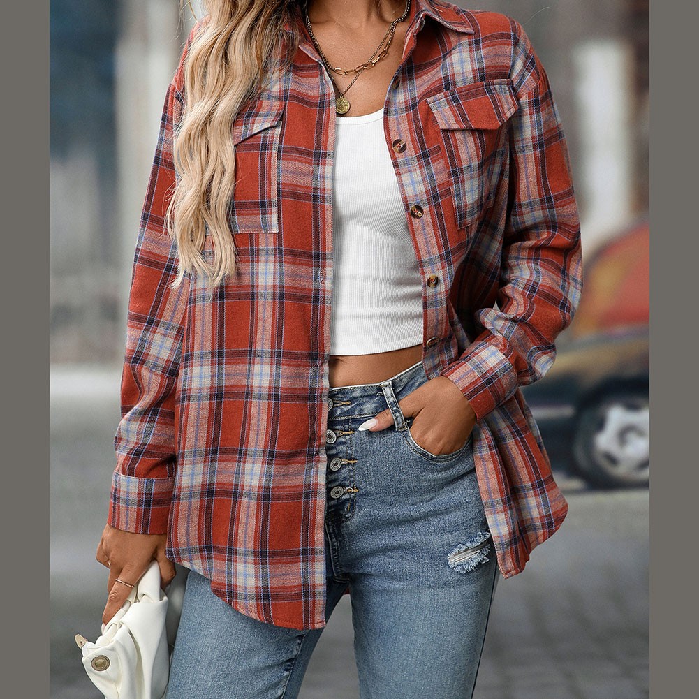 Casual Women Shirt Comfortable Fit Lapel Design Polyester Fabric Retro Look - Picture 102 of 176