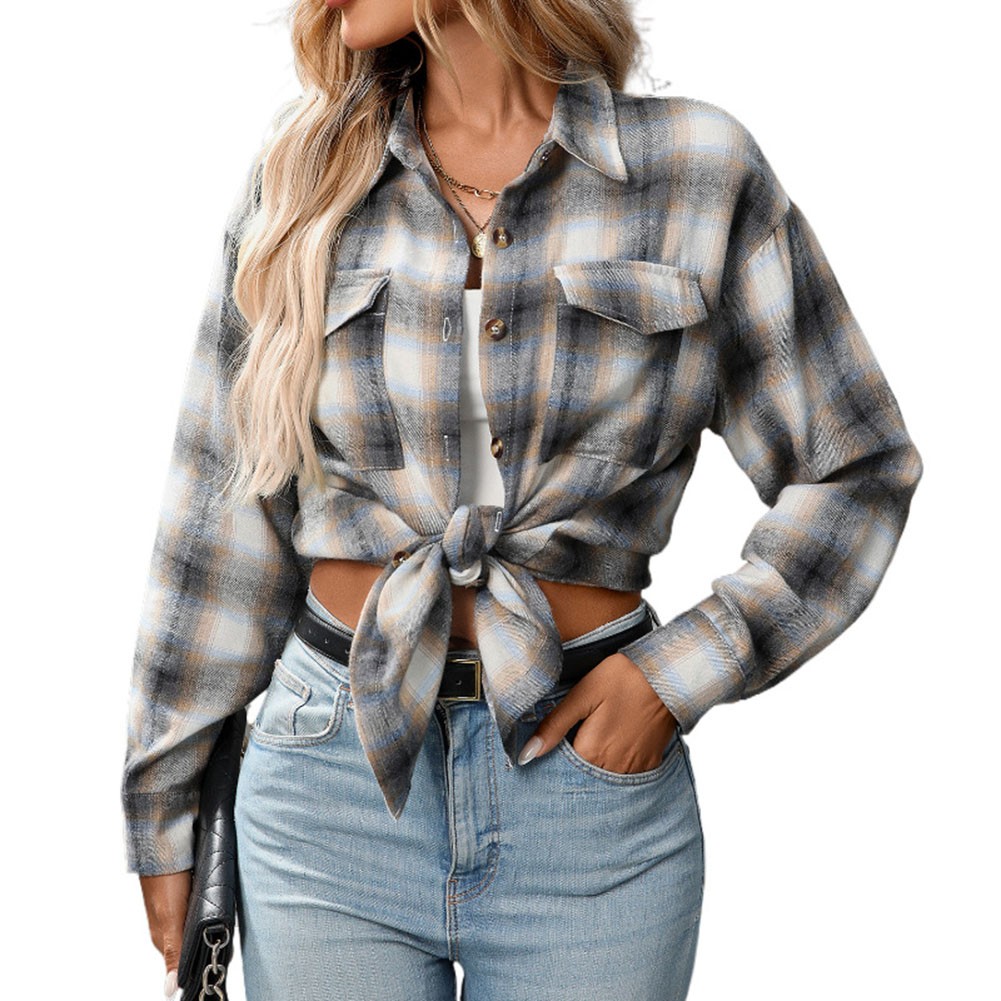 Casual Women Shirt Comfortable Fit Lapel Design Polyester Fabric Retro Look - Picture 131 of 176