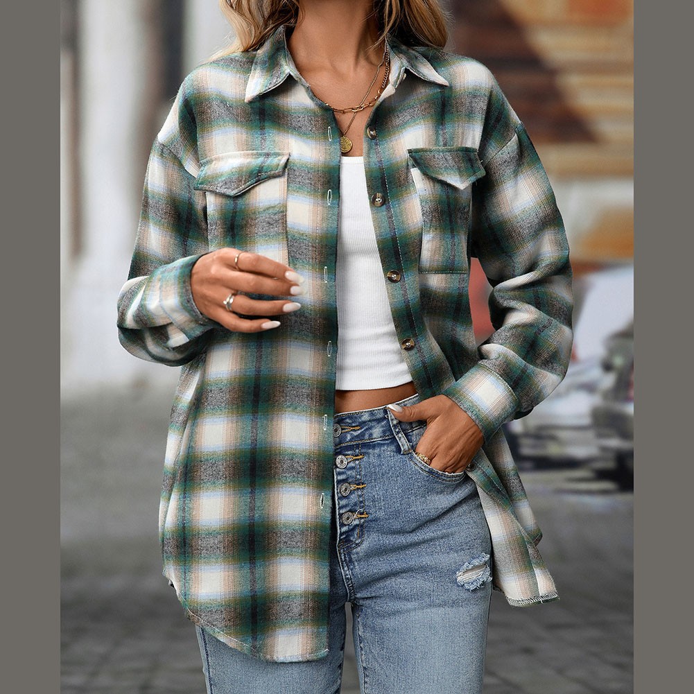 Casual Women Shirt Comfortable Fit Lapel Design Polyester Fabric Retro Look - Picture 116 of 176