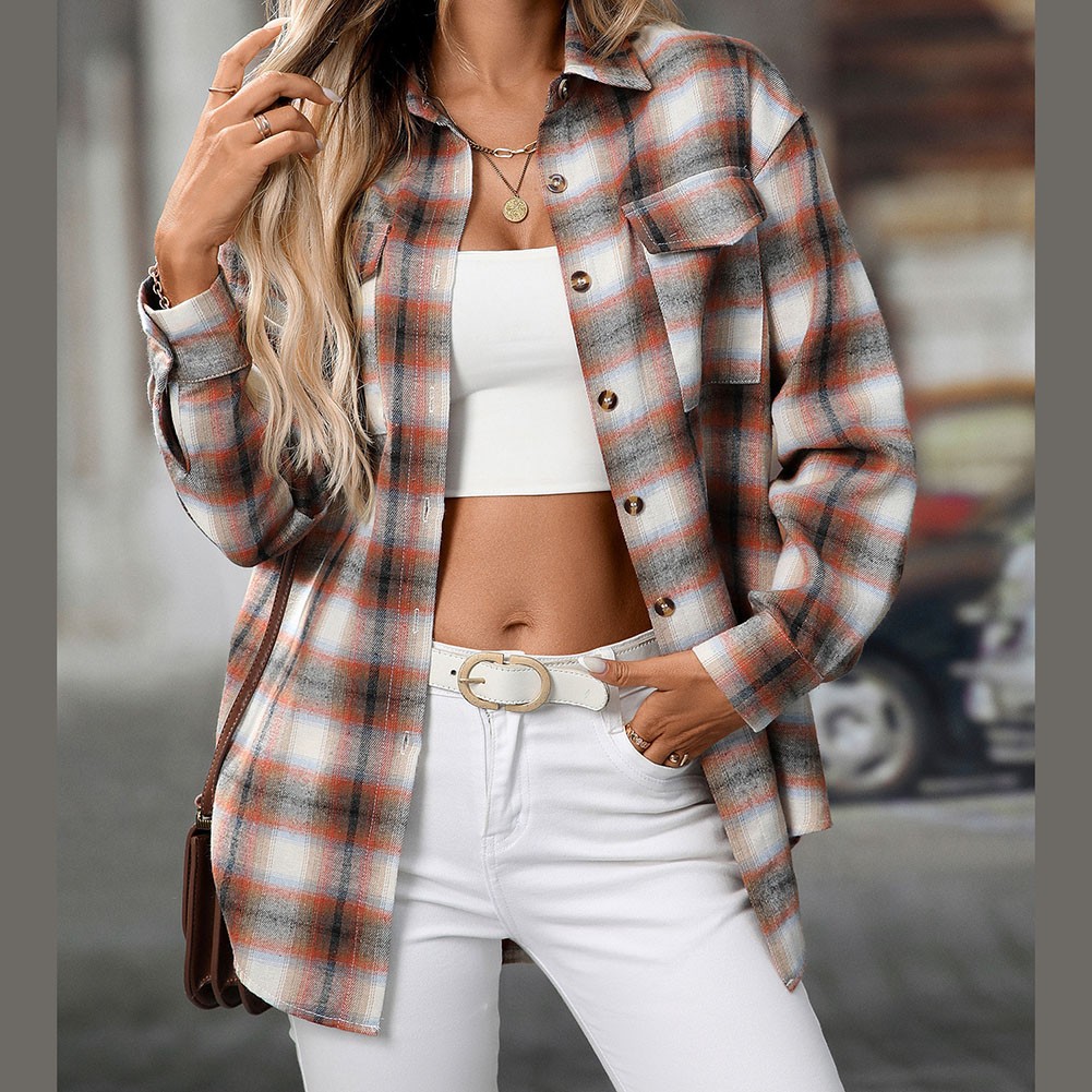 Casual Women Shirt Comfortable Fit Lapel Design Polyester Fabric Retro Look - Picture 125 of 176