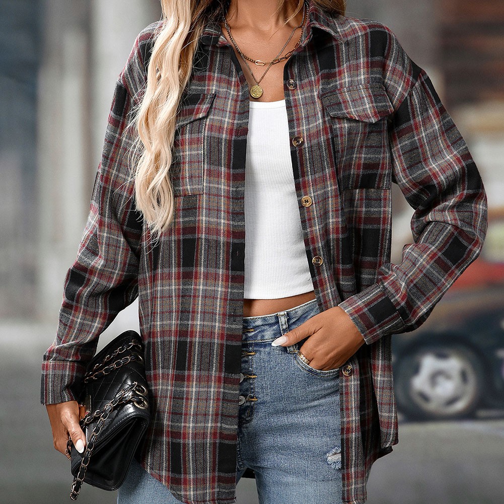 Casual Women Shirt Comfortable Fit Lapel Design Polyester Fabric Retro Look - Picture 151 of 176