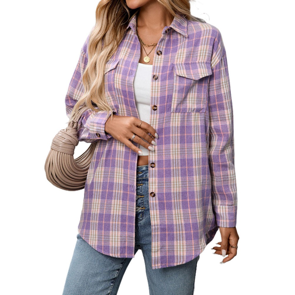 Casual Women Shirt Comfortable Fit Lapel Design Polyester Fabric Retro Look - Picture 60 of 176