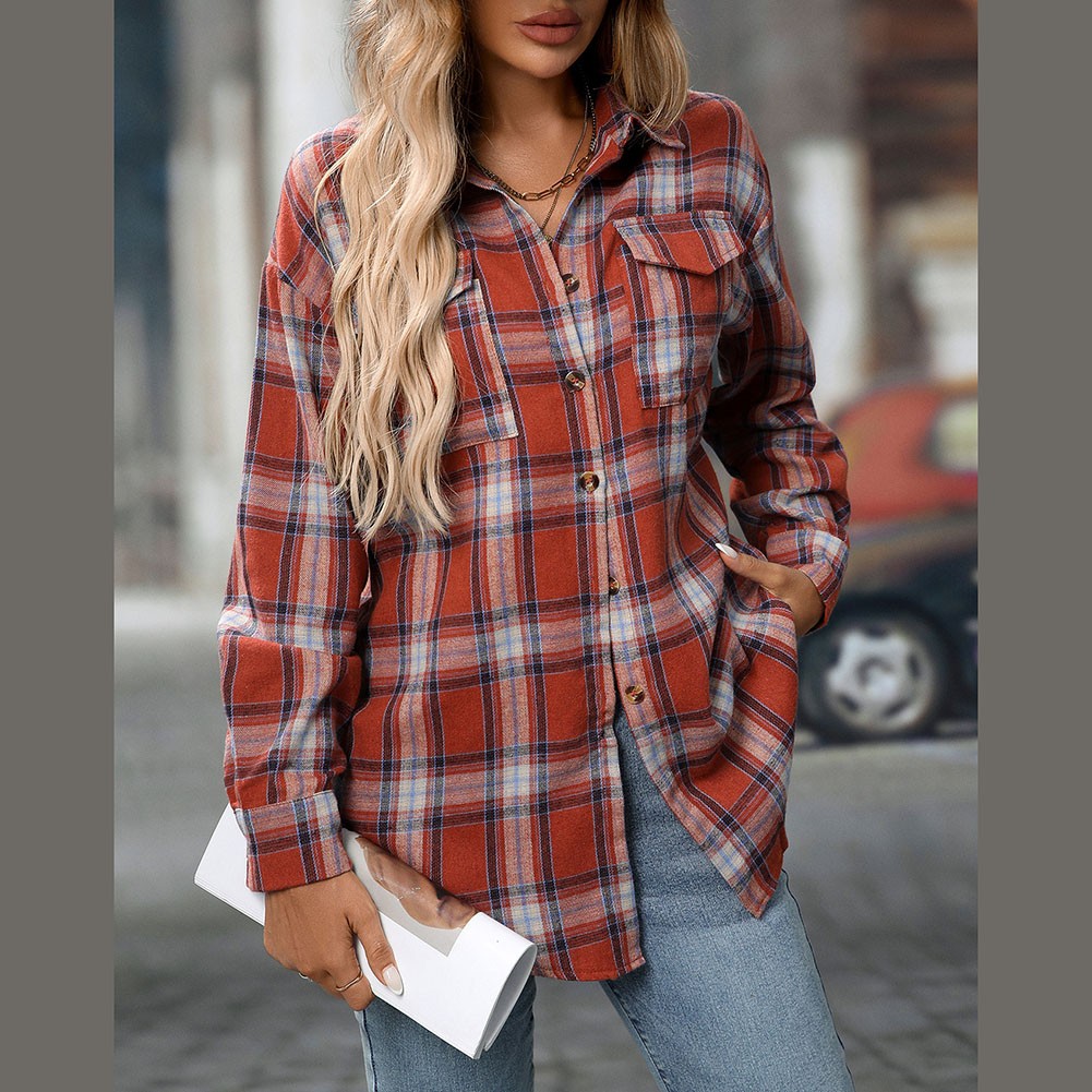 Casual Women Shirt Comfortable Fit Lapel Design Polyester Fabric Retro Look - Picture 106 of 176