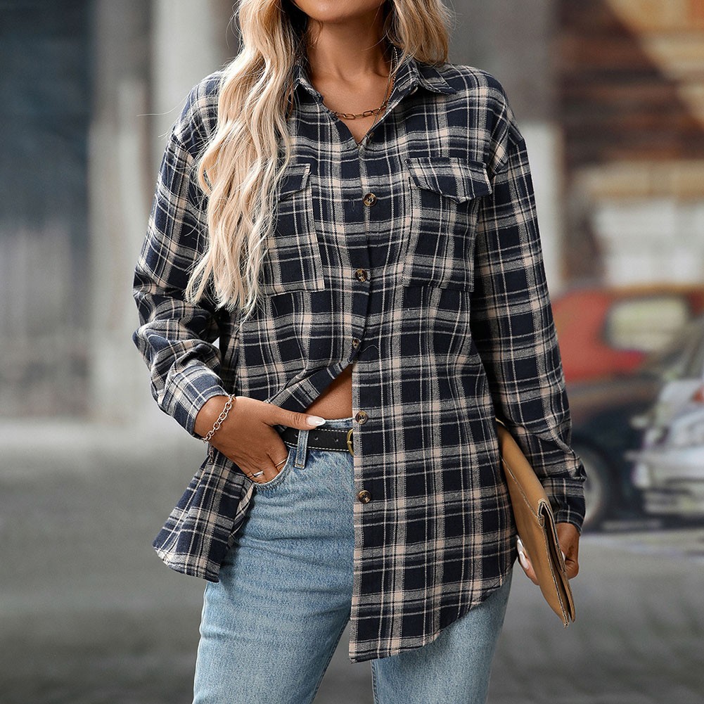 Casual Women Shirt Comfortable Fit Lapel Design Polyester Fabric Retro Look - Picture 89 of 176