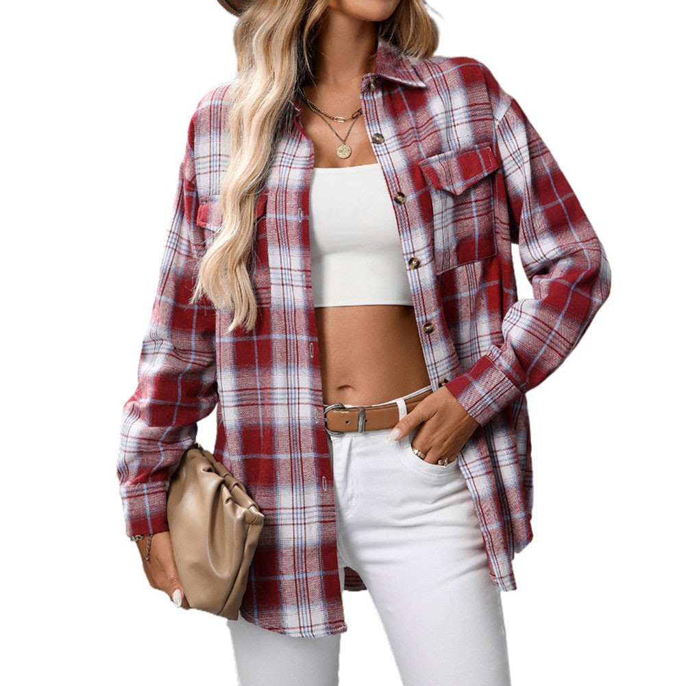 Casual Women Shirt Comfortable Fit Lapel Design Polyester Fabric Retro Look - Picture 25 of 176